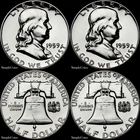 1959 Franklin Half Dollar Proof Uncirculated Silver Coin Lot Set of 2