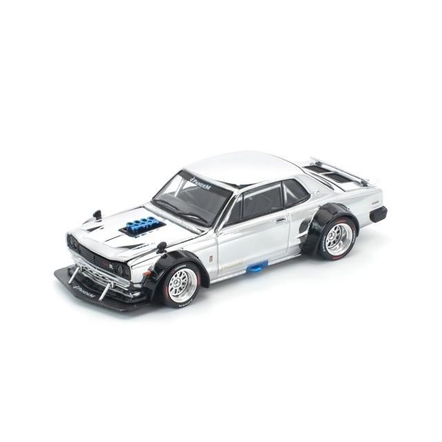 Pop Race Nissan Skyline GT-R V8 Drift Hakosuka Silver Chrome