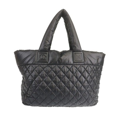 Chanel Cocoon Coco Black Nylon Canvas Rucksack Quilted Bag r0_1206