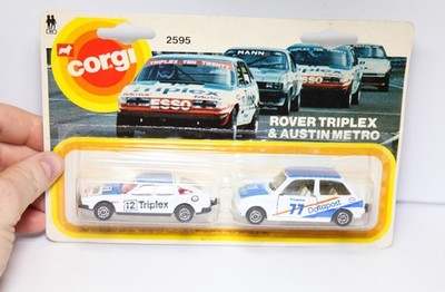 Corgi Juniors 2595 Doppelpack Rover 3500 Triplex und Austin Mini Metro Datapost