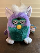 VTG 1999 Furby Babies Purple Green Tested Working w/ Tags No Box