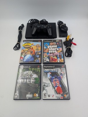 Sony PlayStation 2 PS2 Slim Console Bundle SCPH-70012 w/ 4 Games, Memory Card