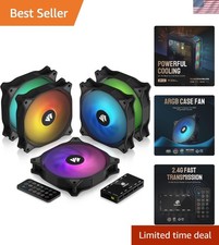 Stylish 120mm ARGB Computer Case Fans - 5 Pack with Adjustable Lighting Effects