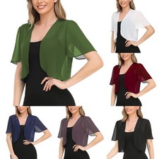 Damen Chiffon Bolero Festlich Shrug Kurze Jä...