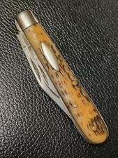 Vintage Robeson Suredge pocket knife, Pocket Worn Bone Scales, Snappy Blades