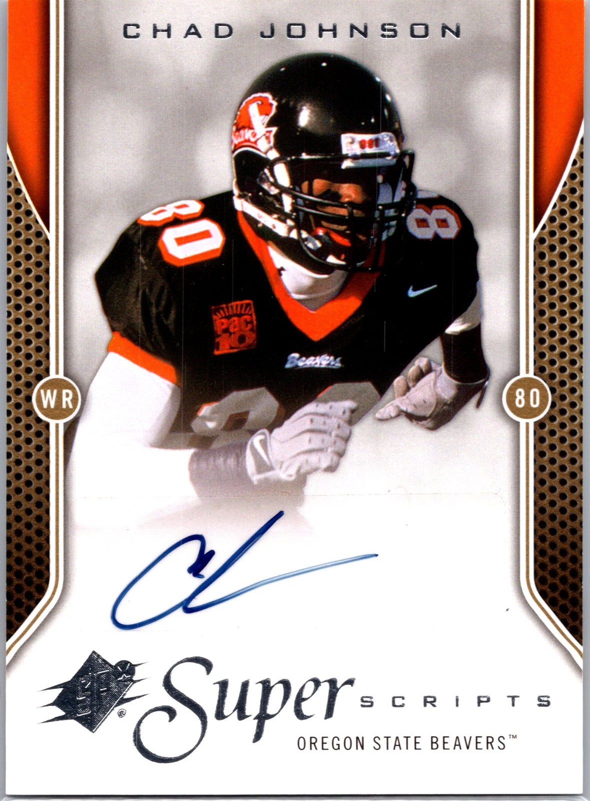 CHAD JOHNSON 2010 SPX SUPER SCRIPTS ON CARD AUTO OREGON STATE BEAVERS