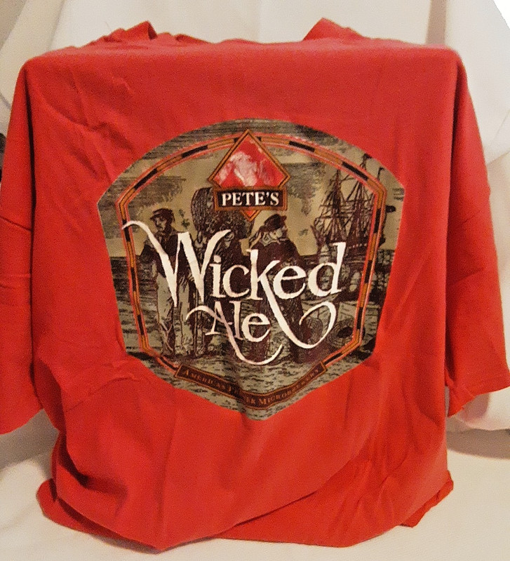 Vintage Pete's Wicked Ale T-Shirt Adult XL Red Brewery Beer Lager Drink USA 90s