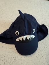 Infant Baby Sun Hat Navy Blue Shark One Size. G30