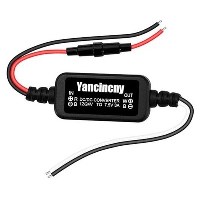 DC 12V/24V to 7.5V 3A 22.5W Voltage Converter, DC 8 Black-22.5W 8-32V to 7.5V3A