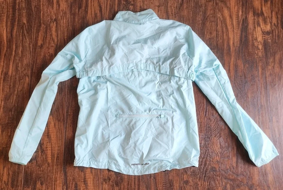 Pearl Izumi Womens Quest Barrier Convertible Cycling Jacket Vest Lt Blue Medium - Image 4 of 4