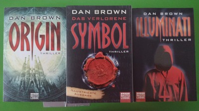 Dan Brown Taschenbücher Origin, Symbol, Illuminati - Wie Neu