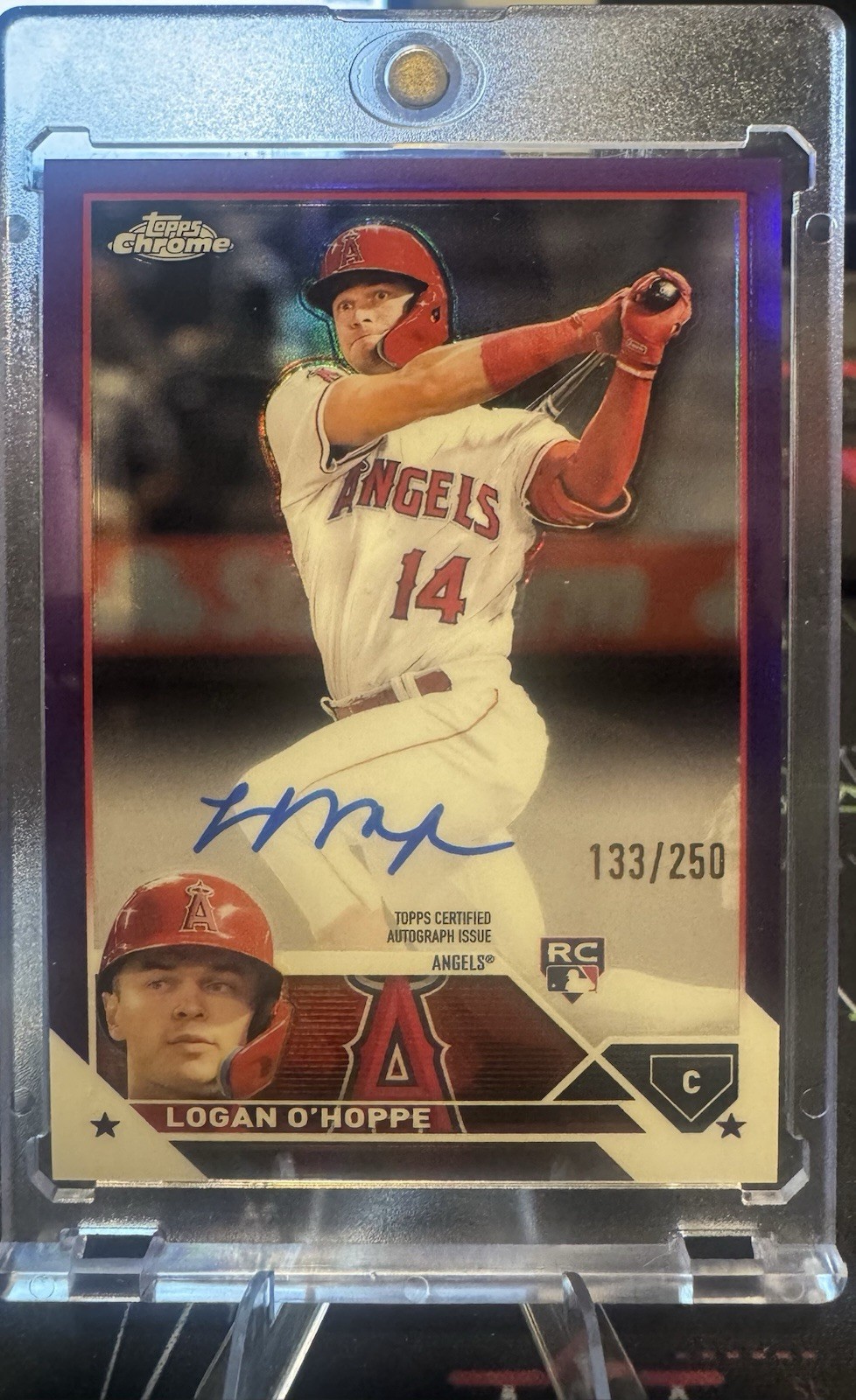 2023 Topps Chrome - Rookie Auto Logan O'Hoppe Purple Refractor 133/250
