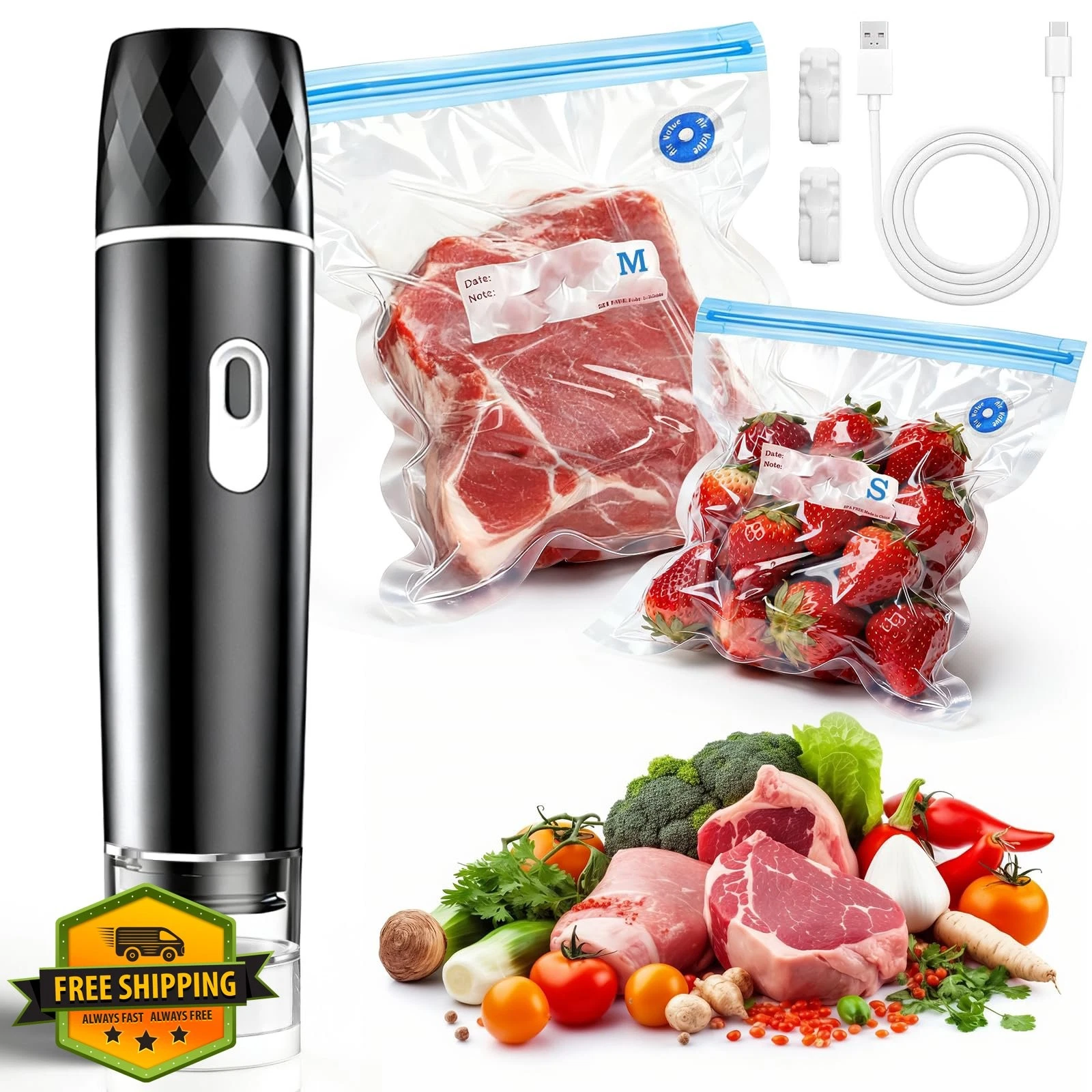 Cvqza Compact Vacuum Sealer Machine Galaxy Black