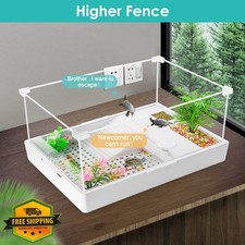 Acrylic Turtle Tank 5.3 Gal, Quiet Pump 360 View for Small Reptiles