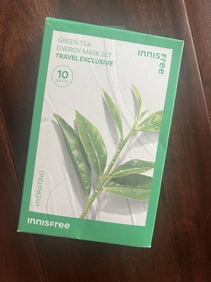 10 Pcs Innisfree New Green Tea Energy Mask 22 ml / 0.74 Fl. Oz.