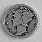 1931-D MERCURY DIME VINTAGE COLLECTABLE