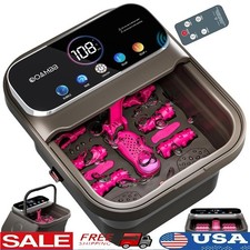 Color Touchscreen Foot Spa Massager W/ Remote Control Timer Bubble Function New