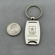 United States US Army Go Army Silver Tone Metal Fob Keychain Key Ring 61074