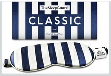 SleepGuard Classic Pure Mulberry Silk Sleep Mask Black White Stripped