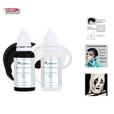 Black and White Face Body Paint Set,Water Based Washable Face Paint,Non-toxic...