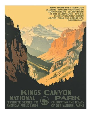 Kings Canyon Nationalpark Wandkunst Naturlandschaft Vintage Natur Wald