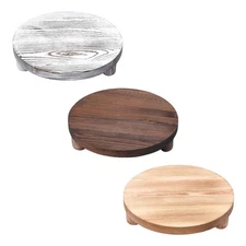Wood Pedestal Tray Round Display Tray Wood Riser for Decor
