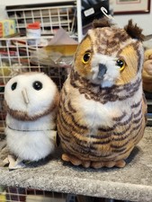 Folkmanis Puppet Baby BARN OWL Finger Puppet  Cornells GREAT HORNED OWL Plush