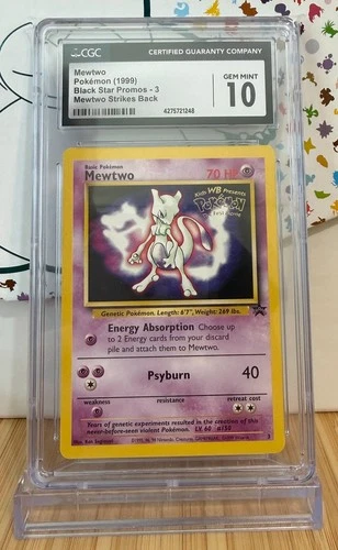 CGC 10 Mewtwo #3 Black Star Promo - WotC 1999 Pokemon The 1st Movie Promo
