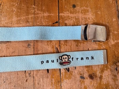 Vintage Paul Frank Julius Monkey 90s Y2K Woven Belt Baby Blue 49'' Retro RARE