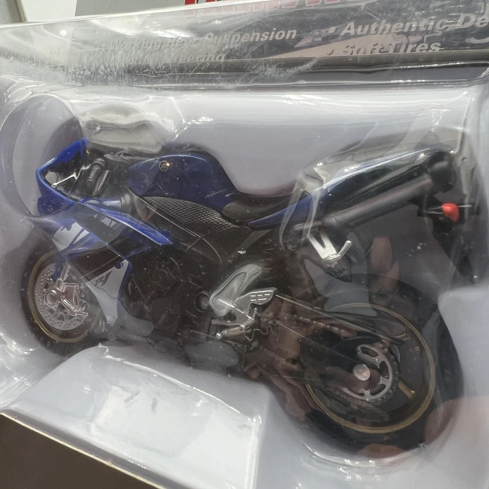 Welly Yamaha YZF-R1 1:18 Die Cast Motocicleta 2008 Modelo Azul Detalhes Autênticos - Imagem 4 de 4