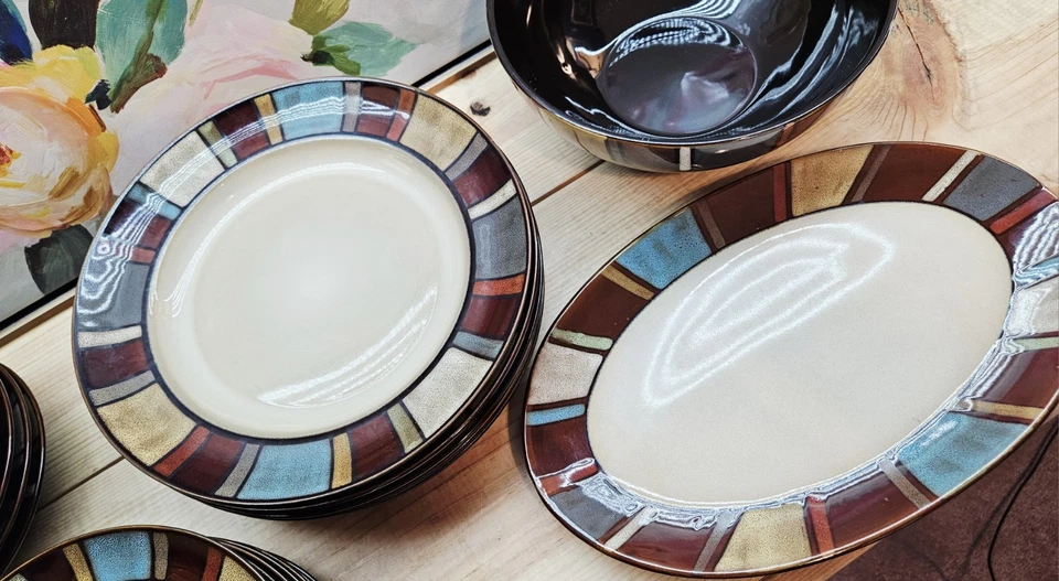 Lote De 22 Platos Cuencos Pfaltzgraff Everyday NILE ~ Excelente Estado Foto 4 de 4