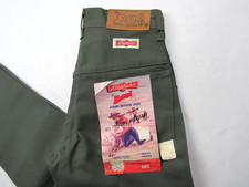 Vtg NOS 50s 60s Stephens Sanforized Green Denim Jeans Boys Sz 11 / 24x25 Western