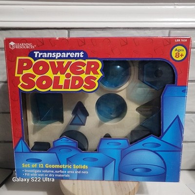 Learning Resources View-Thru Geometric Solids 12 Pieces Math Homeschool Geometry
