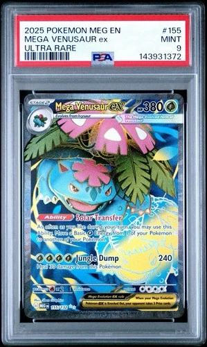 2025 POKEMON MEG EN-MEGA EVOLUTION ULTRA RARE #155 MEGA VENUSAUR EX PSA 9