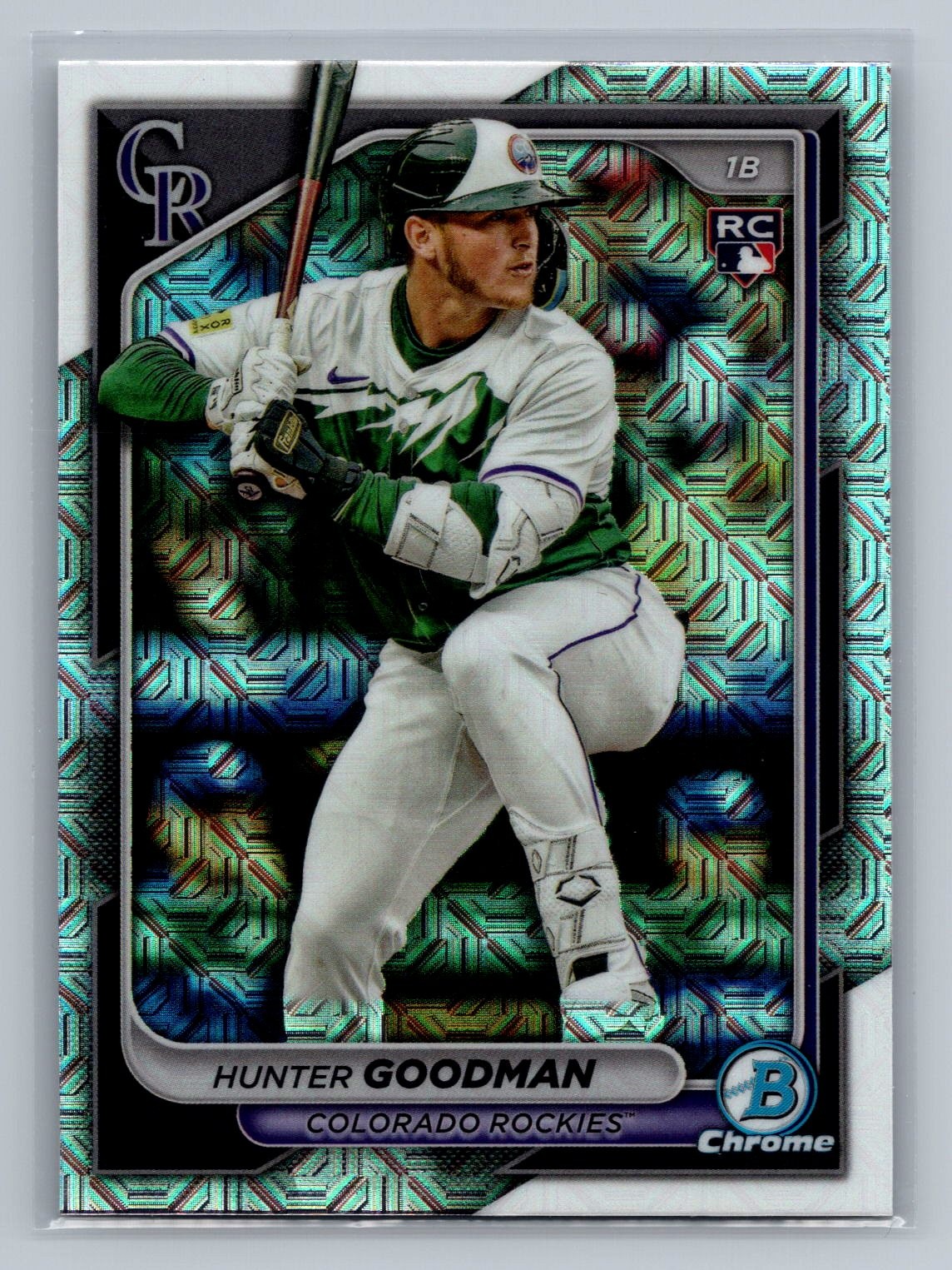 Hunter Goodman 2024 Bowman Chrome #25 Mojo Refractors ROCKIES RC