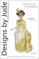 Walking Suit Doll Clothes Sewing Pattern for 16" Vinyl Goodreau ABJD bjd dolls