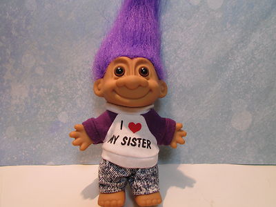 I LOVE MY SISTER - 5'' Russ Troll Doll - NEW IN ORIGINAL BAG