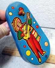 Vintage Metal noise maker toy, US Metal Toy Co, spin style, Tin Lithograph toy