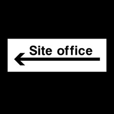 Site Office Left 300x100mm Plastic Sign OR Sticker (CSS19)