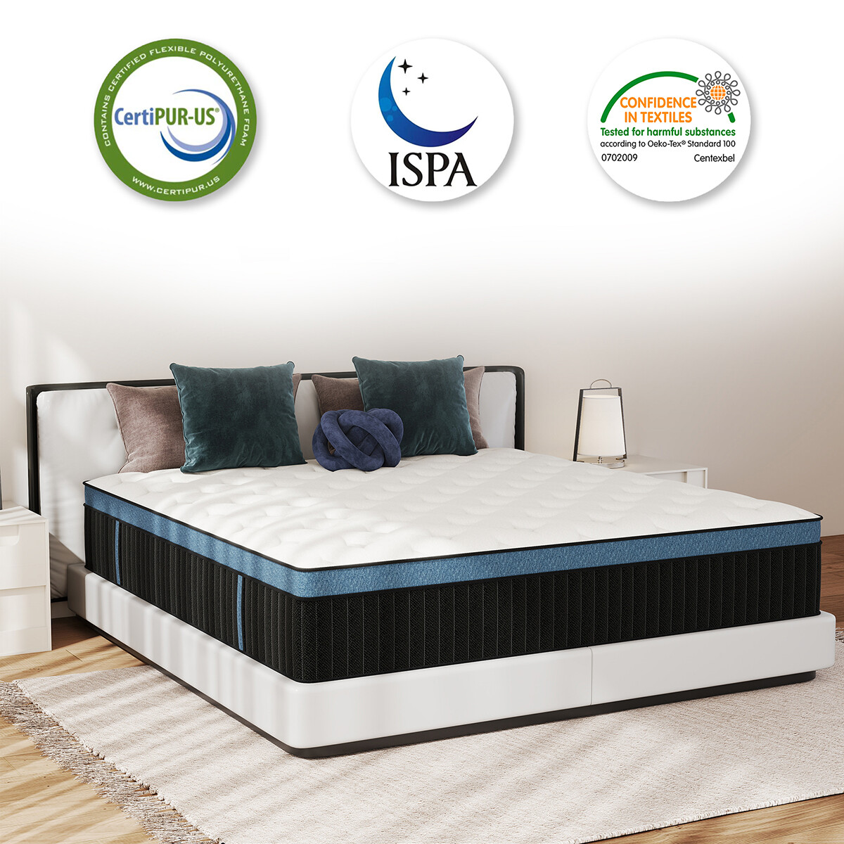 12" 14" Gel Memory Foam Pocket Spring Hybrid Mattress Twin Full Queen King Size