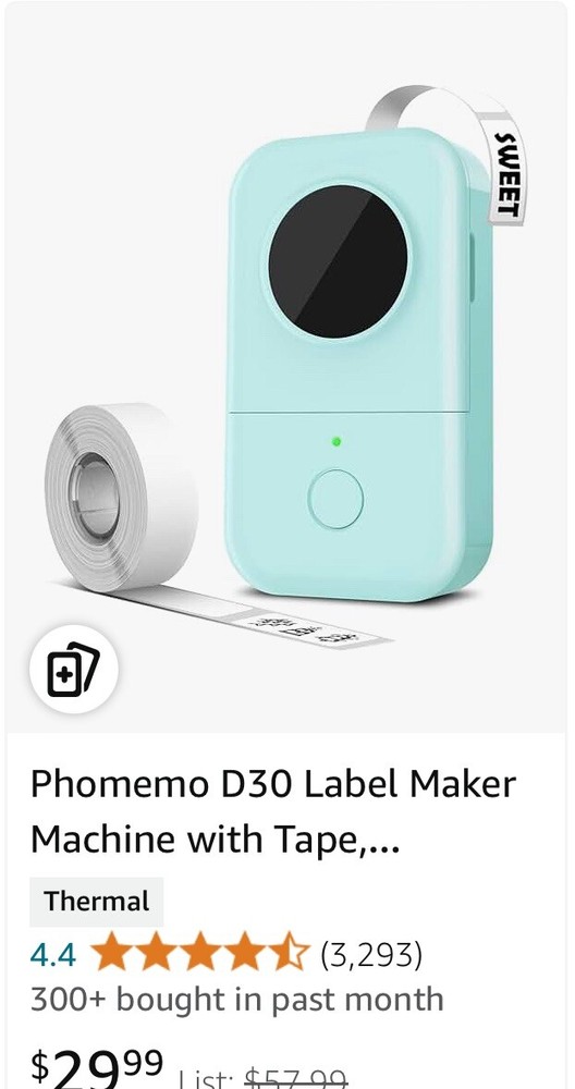 Phomemo D30 Bluetooth Thermal Label Maker Wireless Mini Portable Printer  