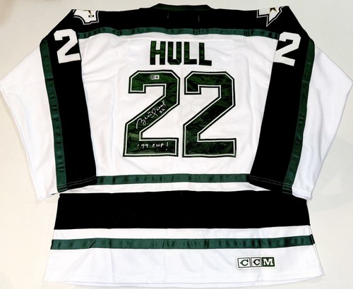Brett Hull signed Dallas Stars jersey W/ 99 Cup Inscription Beckett Witnessed - Picture 1 of 3