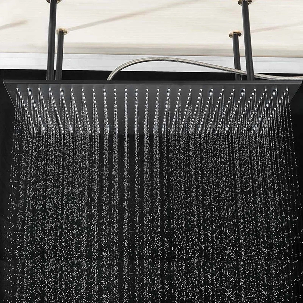 overhead rainfall shower head
