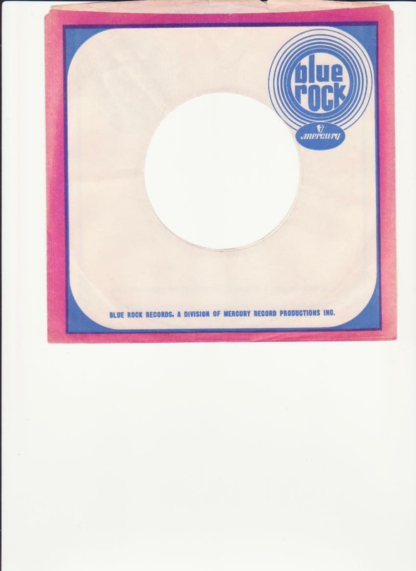 Blue Rock Records- Original 1960's 45 Record Company Sleeve