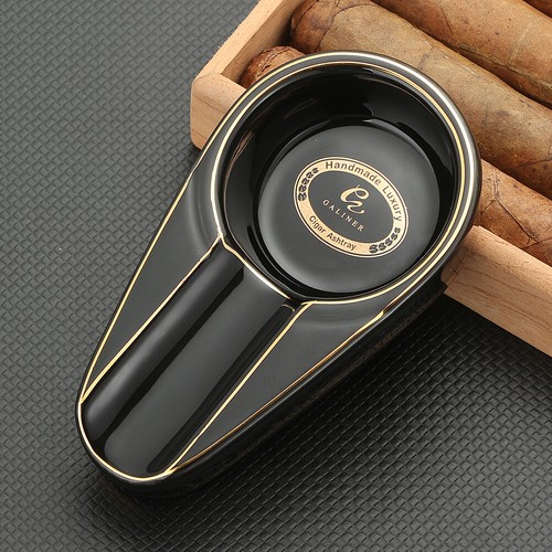 Black Cigar Ashtray Portable Ceramic 1 Cigars Ash Tray Tobacco Cigarette Mini - Picture 7 of 8