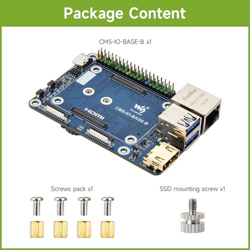 Waveshare Mini Base Board (B) / Mini-Computer designed for Raspberry Pi CM5 - Afbeelding 12 van 12