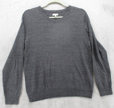Sonoma Sweater Men's Large Gray White Color Blend Pullover V-Neck 100 Cotton