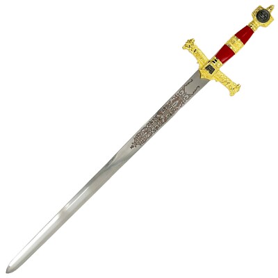 King Solomon Short Sword Majestic Red and Gold Edition - Decorative Overall 29''