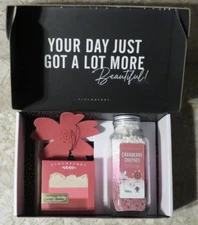 Finchberry Cranberry Chutney 3 Pc Artisan Soap Fizzy Salt Soak Silicone Dish