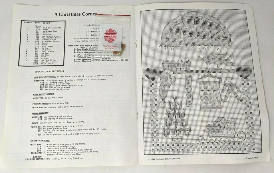 VTG Heartstrings Cranberry Christmas Artist Collection Cross Stitch Pattern SS21 - Image 4 of 4